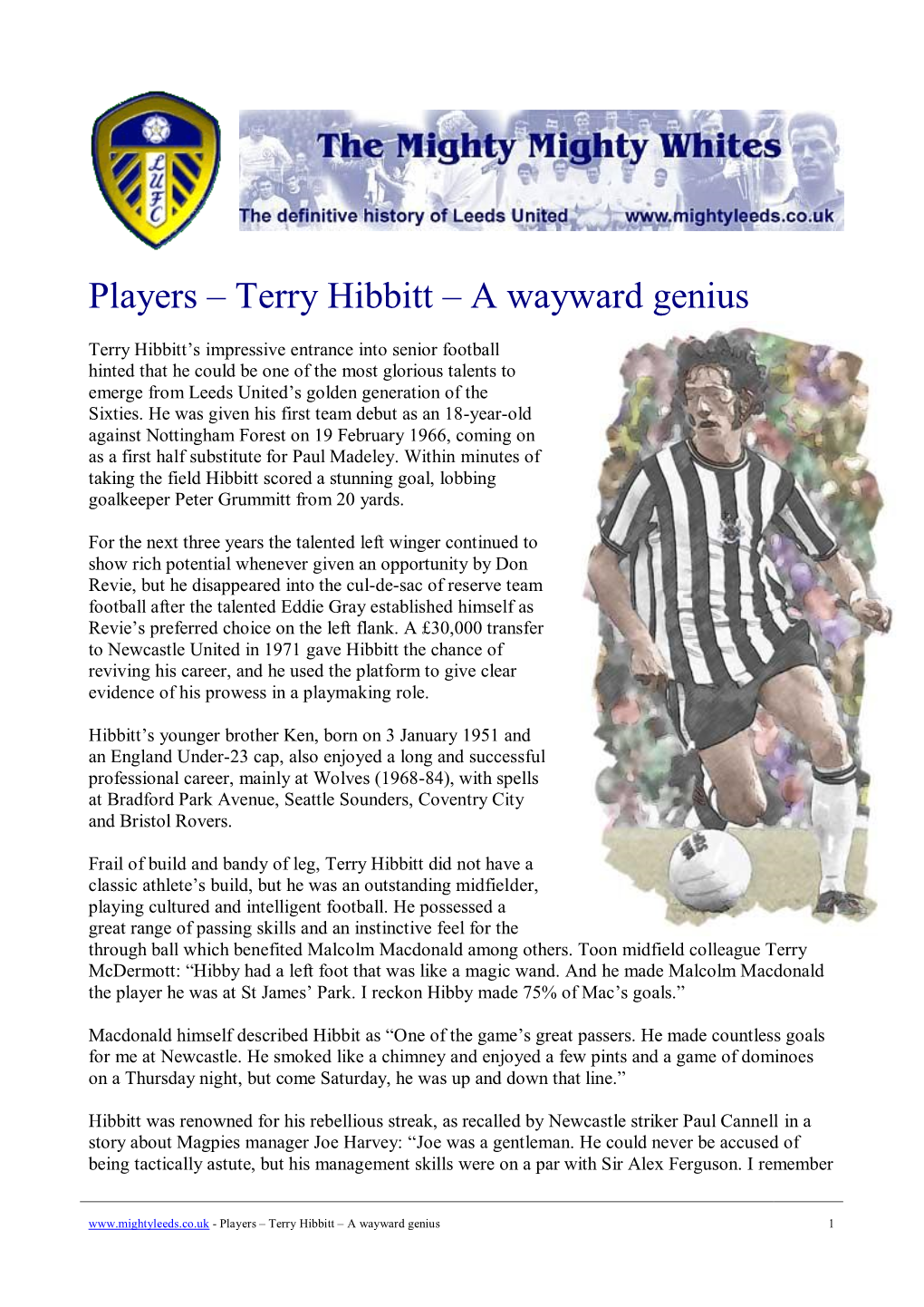 Players – Terry Hibbitt – a Wayward Genius