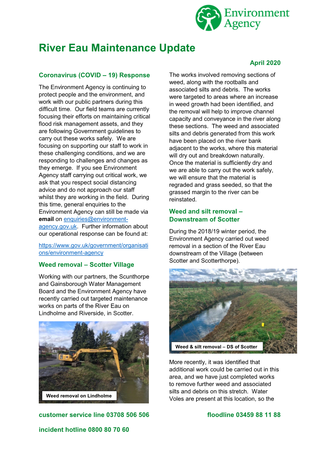 River Eau Maintenance Update