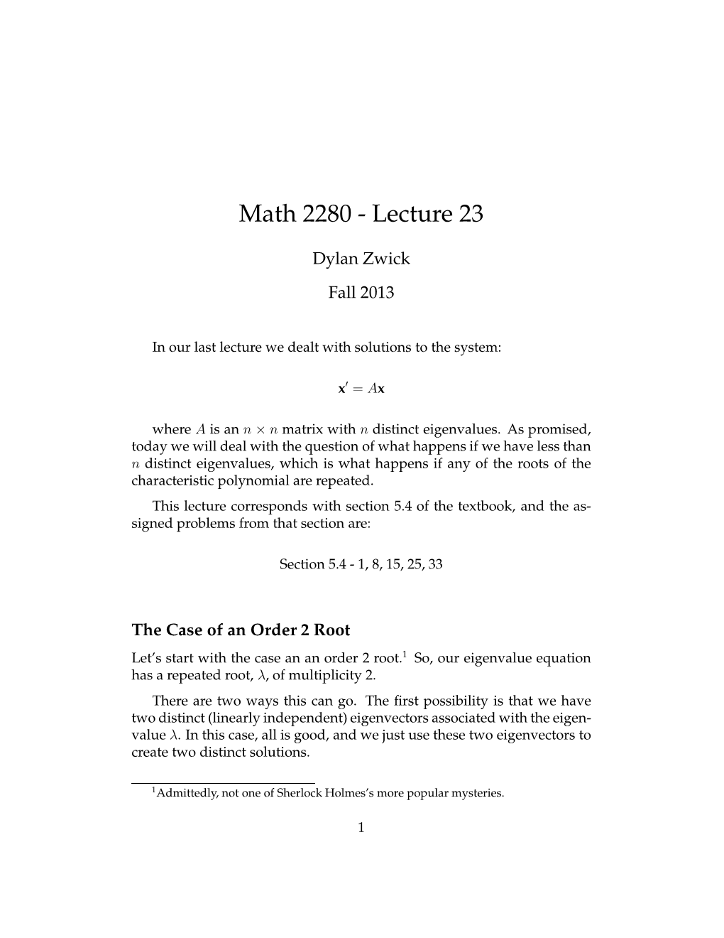 Math 2280 - Lecture 23