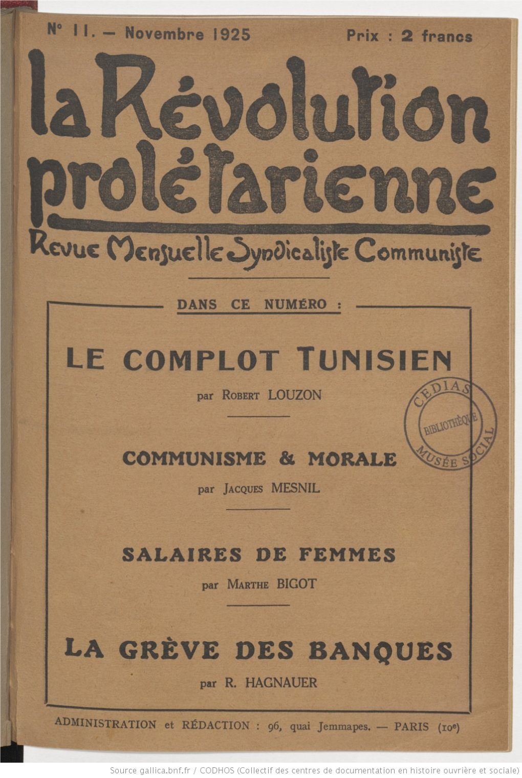 La Révolution Prolétarienne (Paris. 1925)