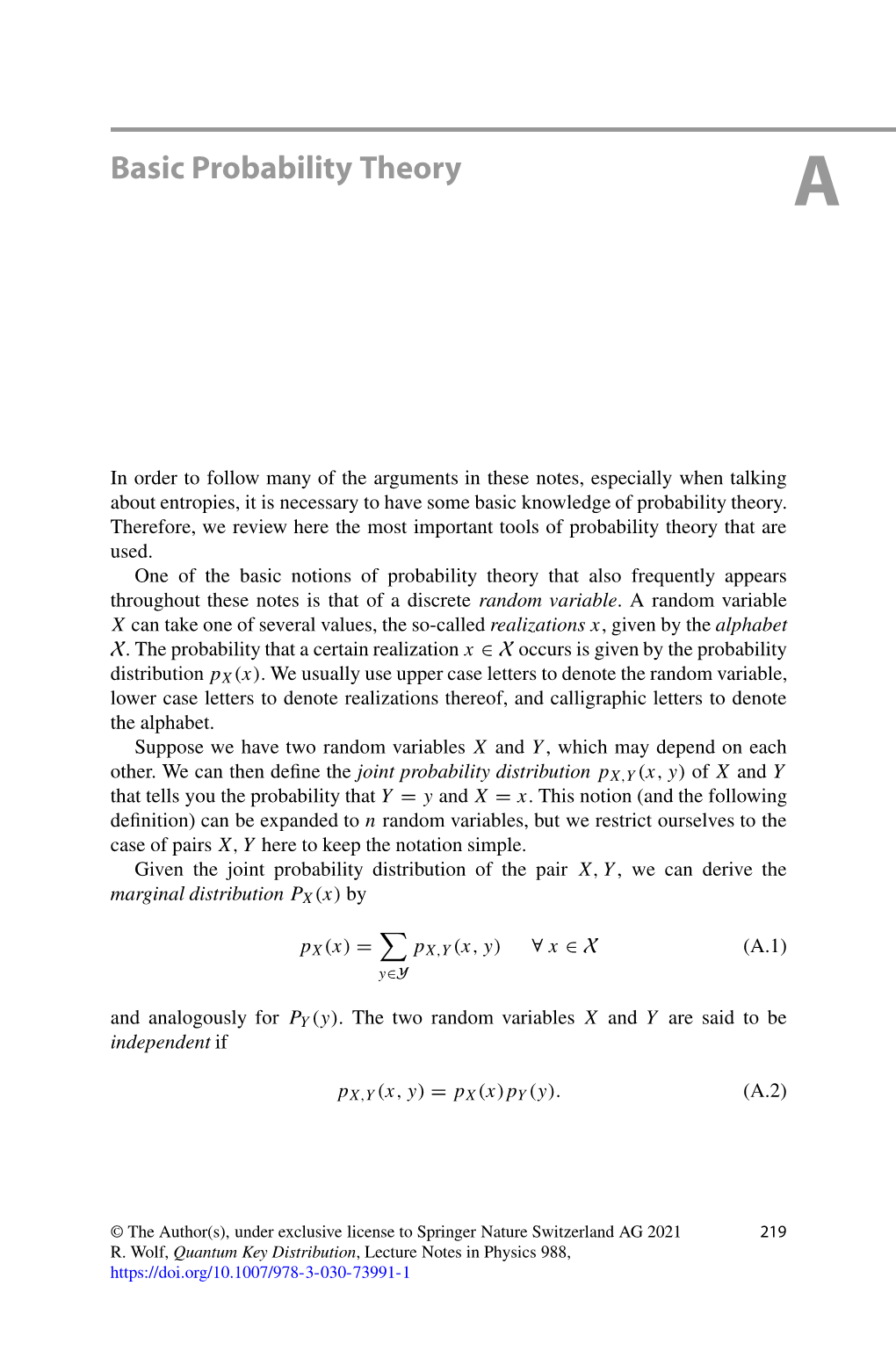 Basic Probability Theory A