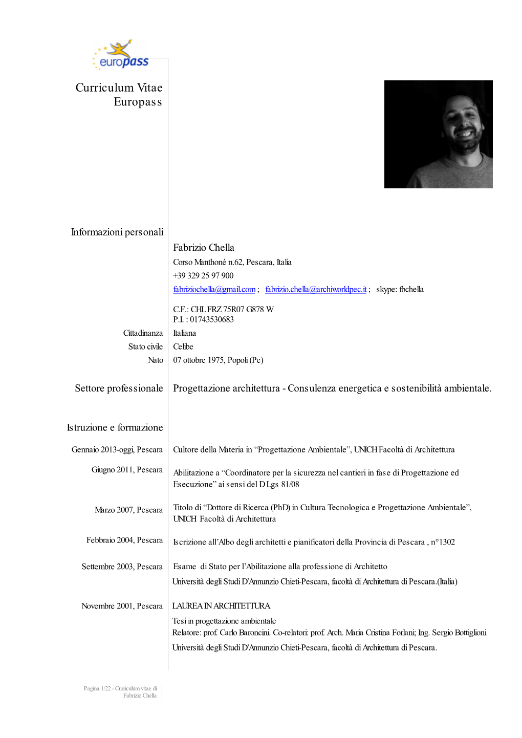 Curriculum Vitae Europass