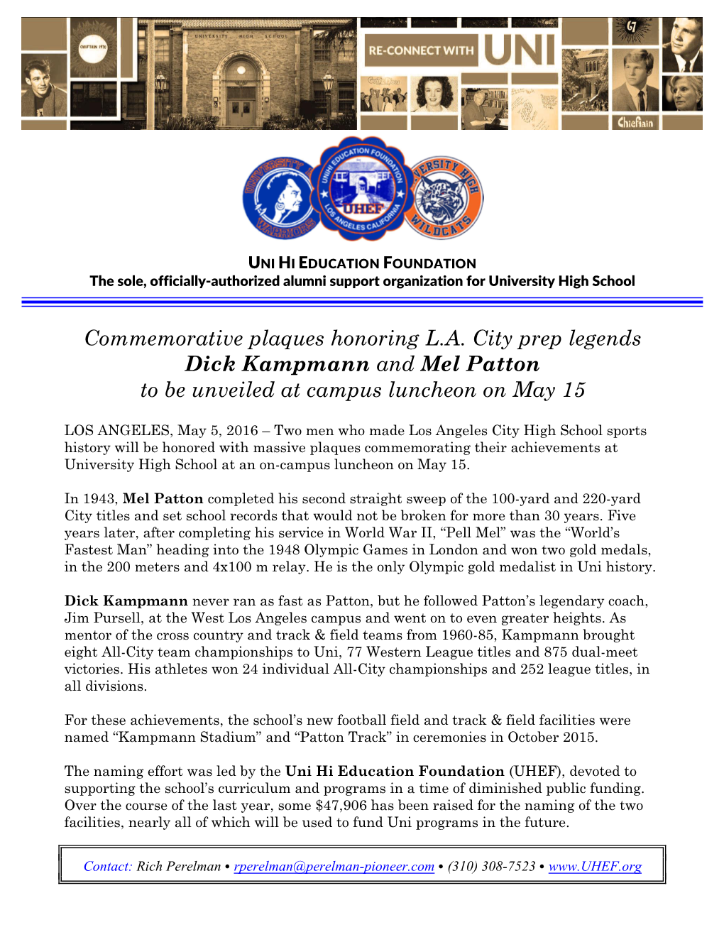 Commemorative Plaques Honoring LA City Prep Legends