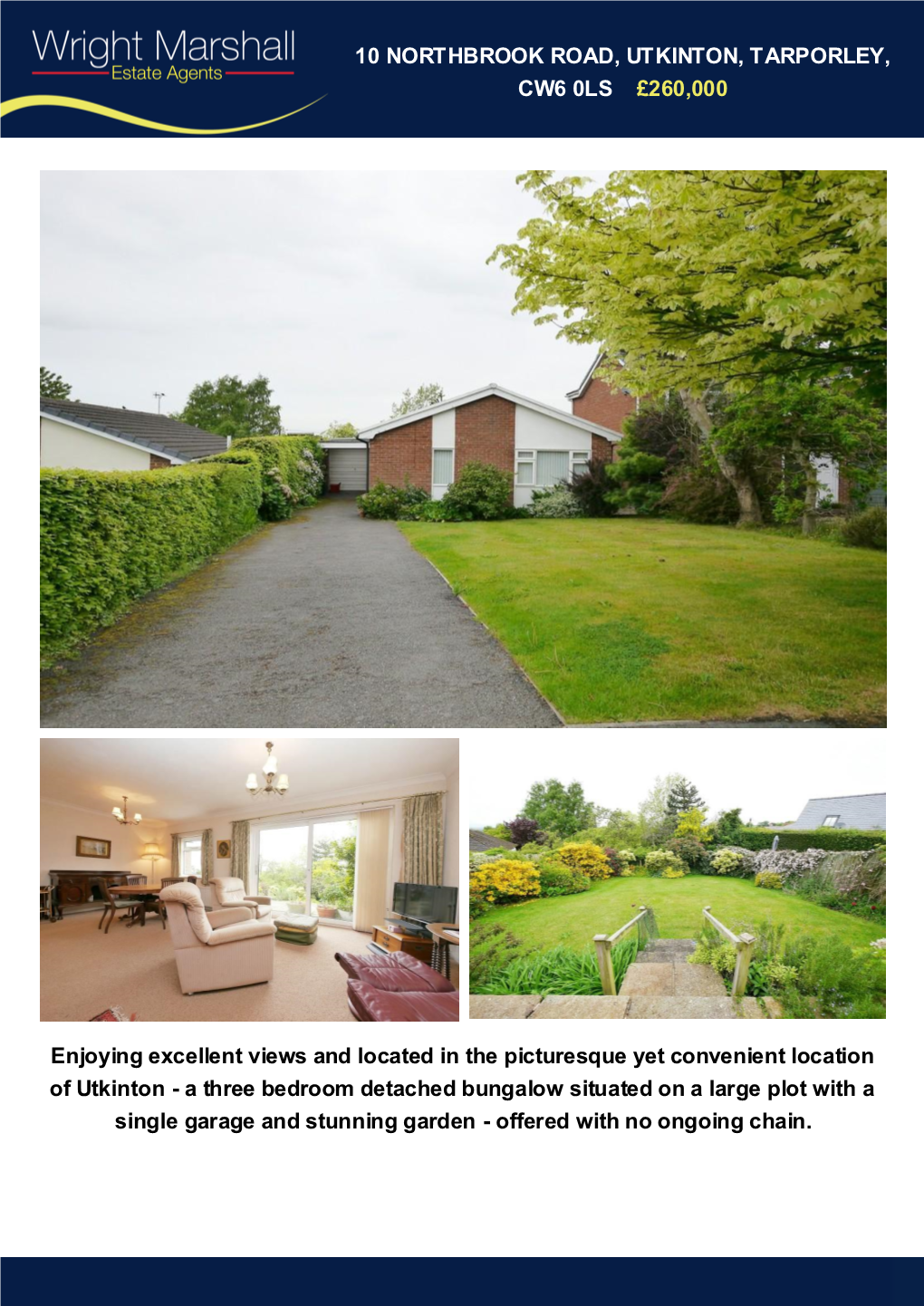 10 Northbrook Road, Utkinton, Tarporley, Cw6 0Ls £260,000