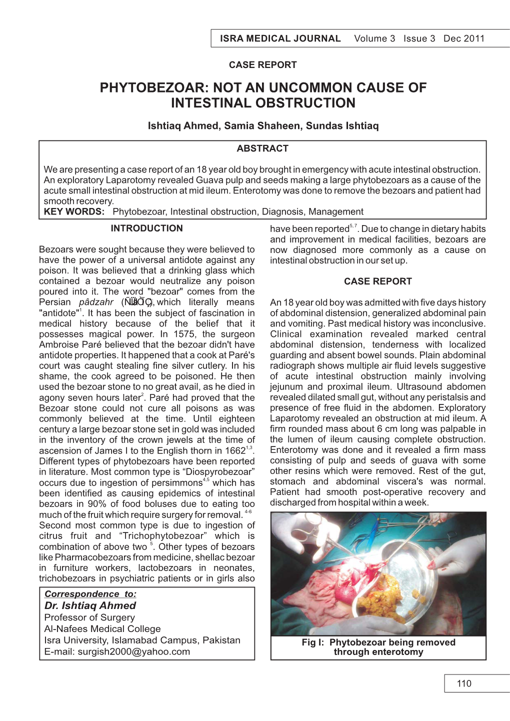 Phytobezoar: Not an Uncommon Cause of Intestinal Obstruction