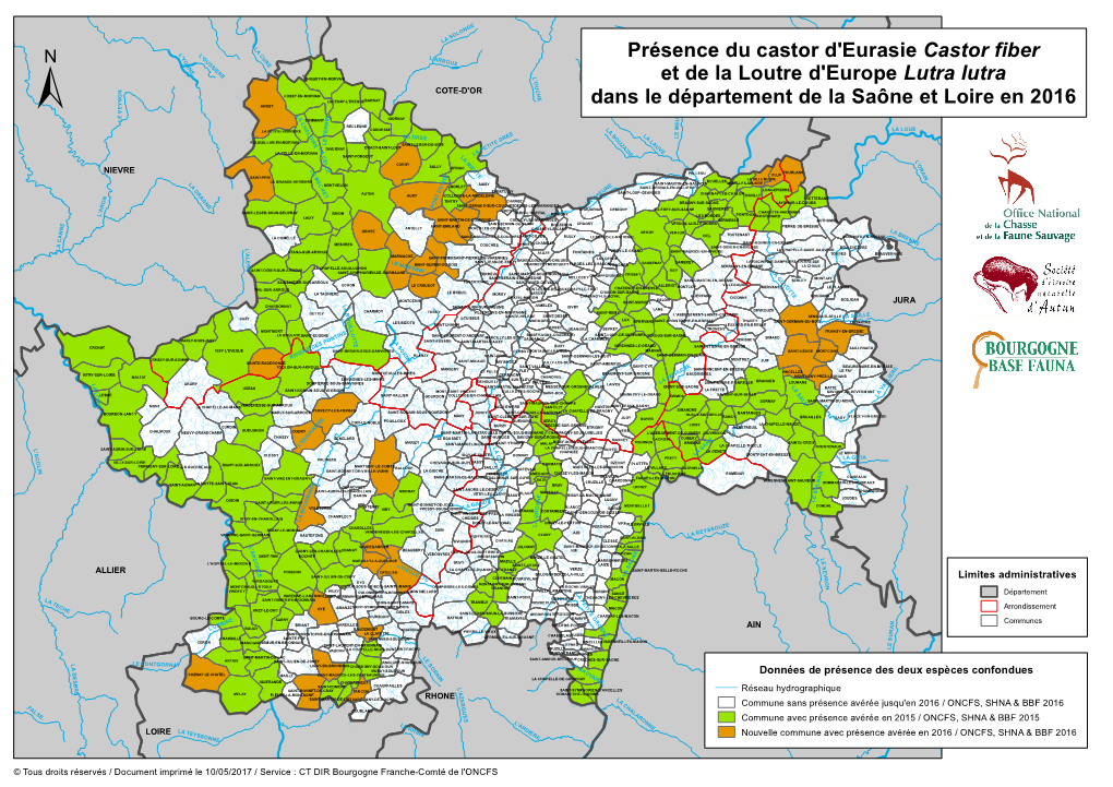 Présence Du Castor D'eurasie Castor Fiber Et De La Loutre D'europe Lutra