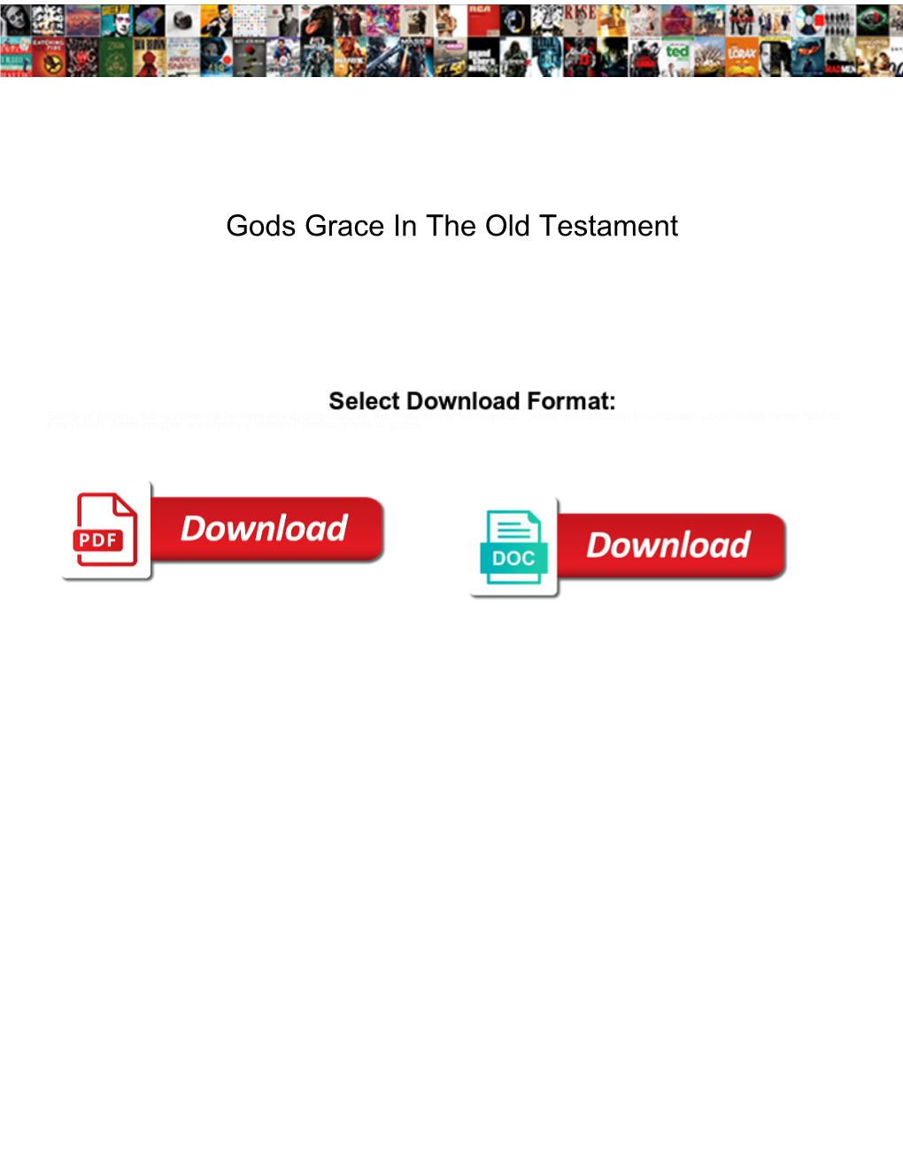 Gods Grace in the Old Testament