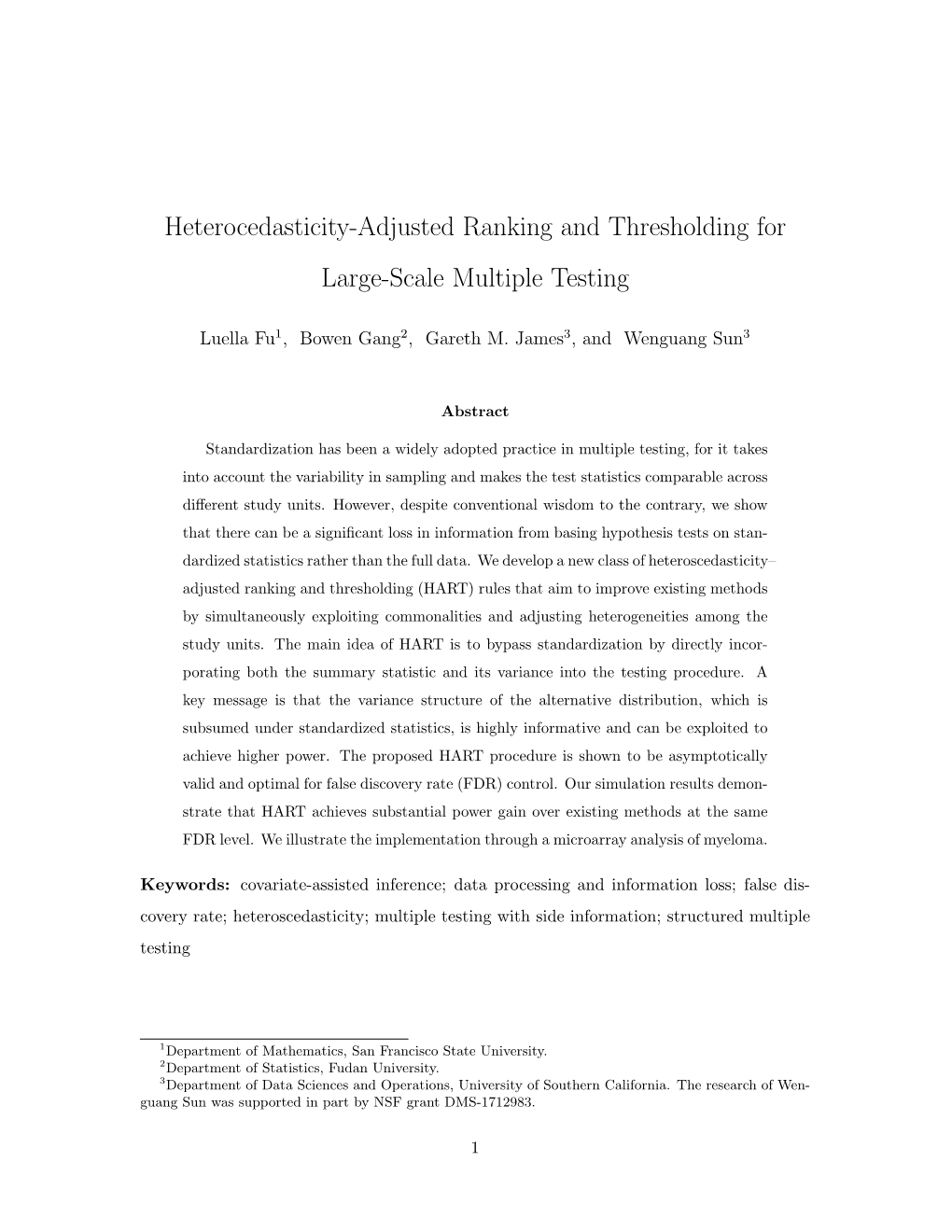 Heterocedasticity-Adjusted Ranking and Thresholding for Large-Scale Multiple Testing