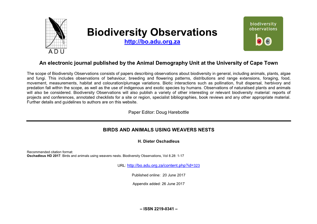 Biodiversity Observations