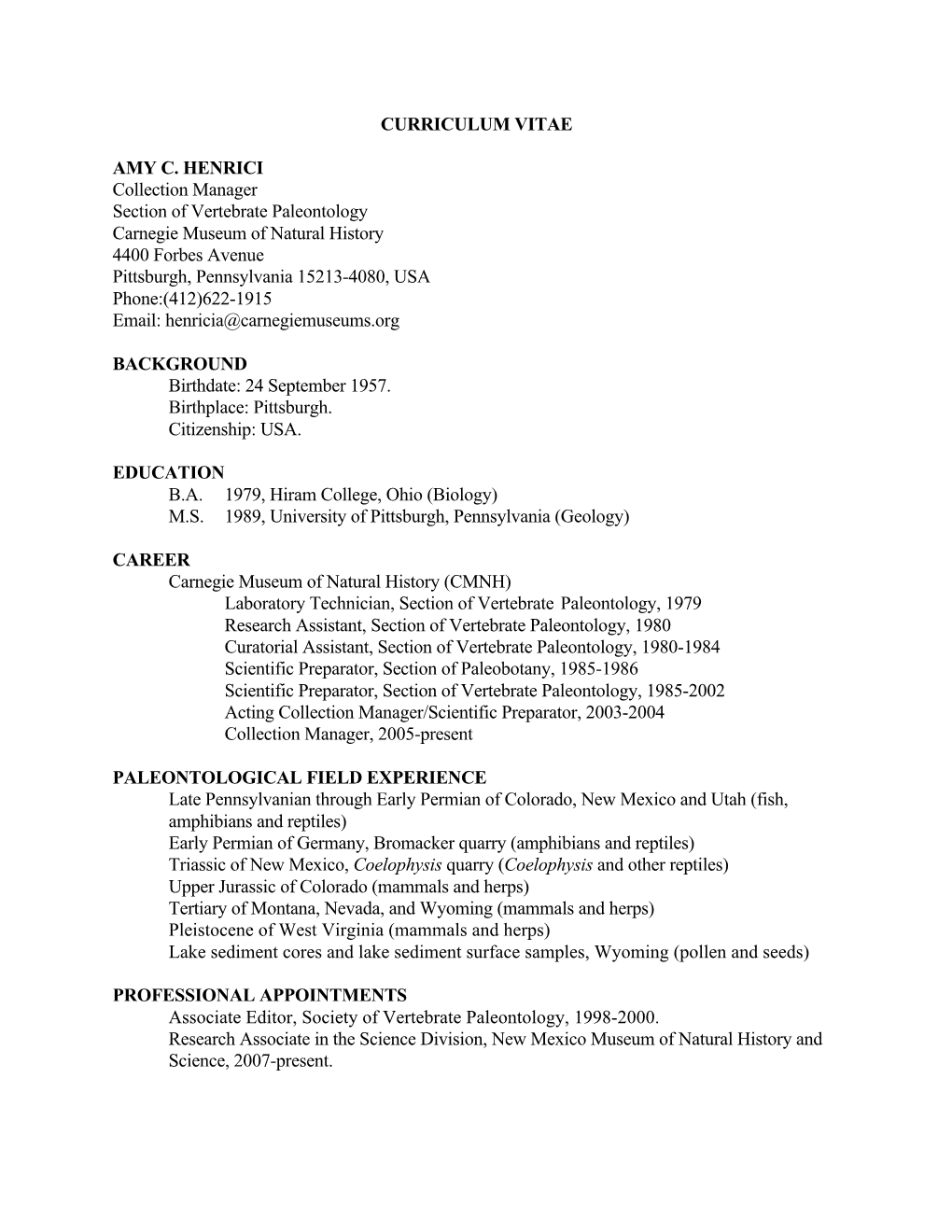 Curriculum Vitae