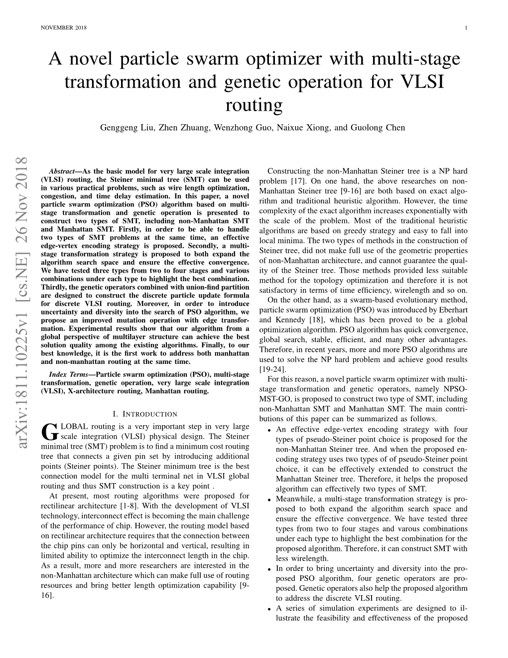 A Novel Particle Swarm Optimizer with Multi-Stage Transformation And