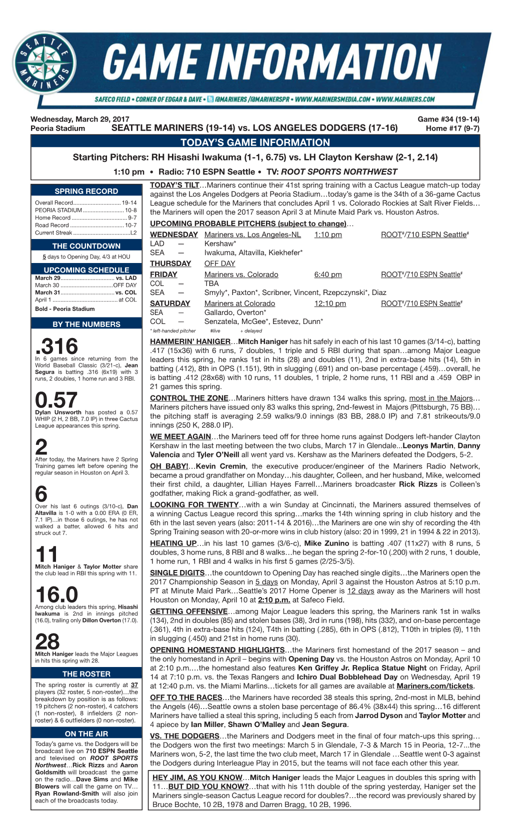 03.29.17 ST Game Notes.Indd