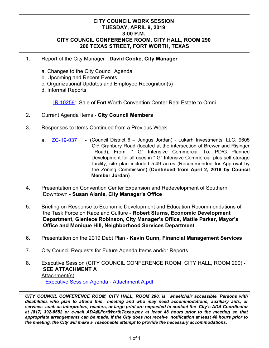 Electronic Council Packet for 04-09-2019