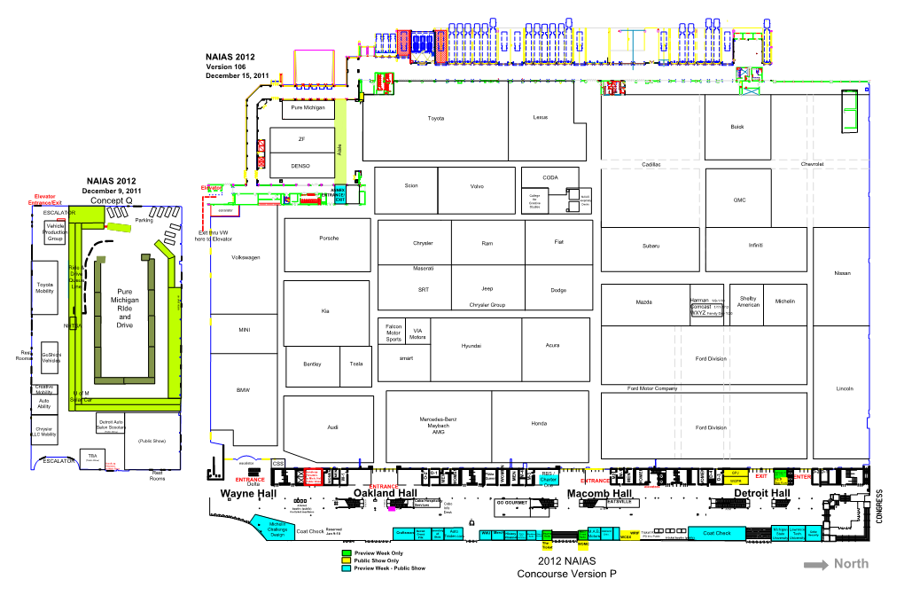 Oakland Hall Macomb Hall Detroit Hall Wayne Hall 2012 NAIAS Concourse Version P