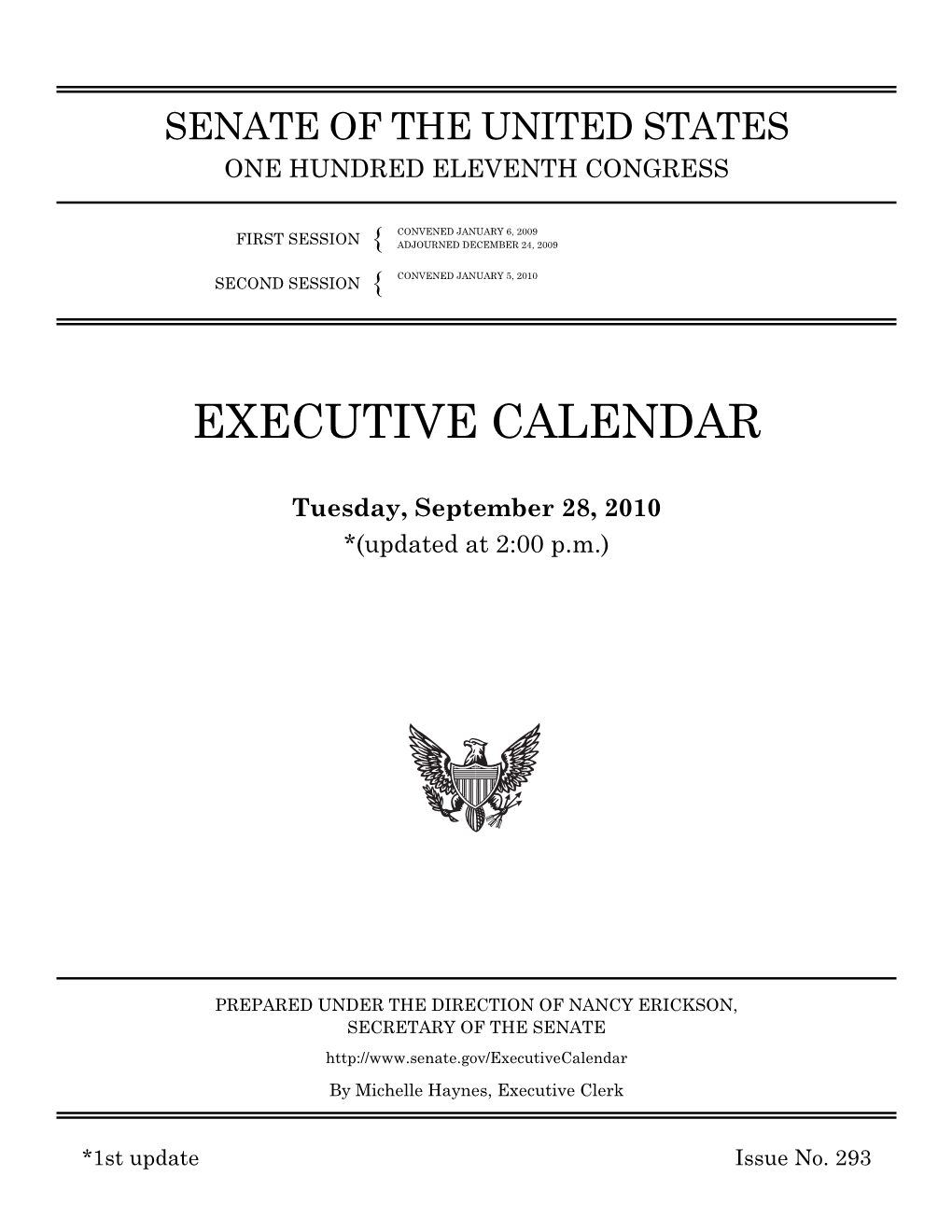 Executive Calendar