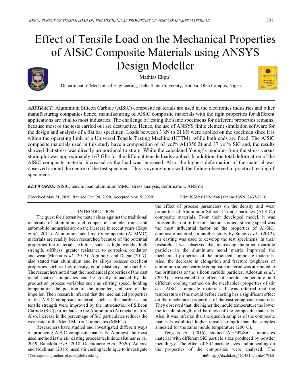 Effect of Tensile Load on the Mechanical Properties of Alsic