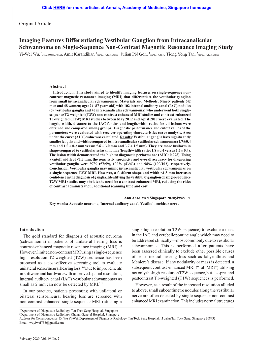 Imaging Features Differentiating Vestibular Ganglion From