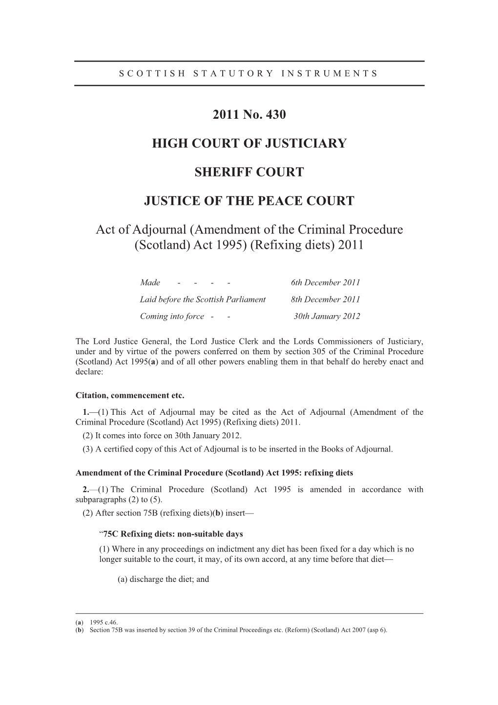 2011 No. 430 HIGH COURT of JUSTICIARY SHERIFF COURT