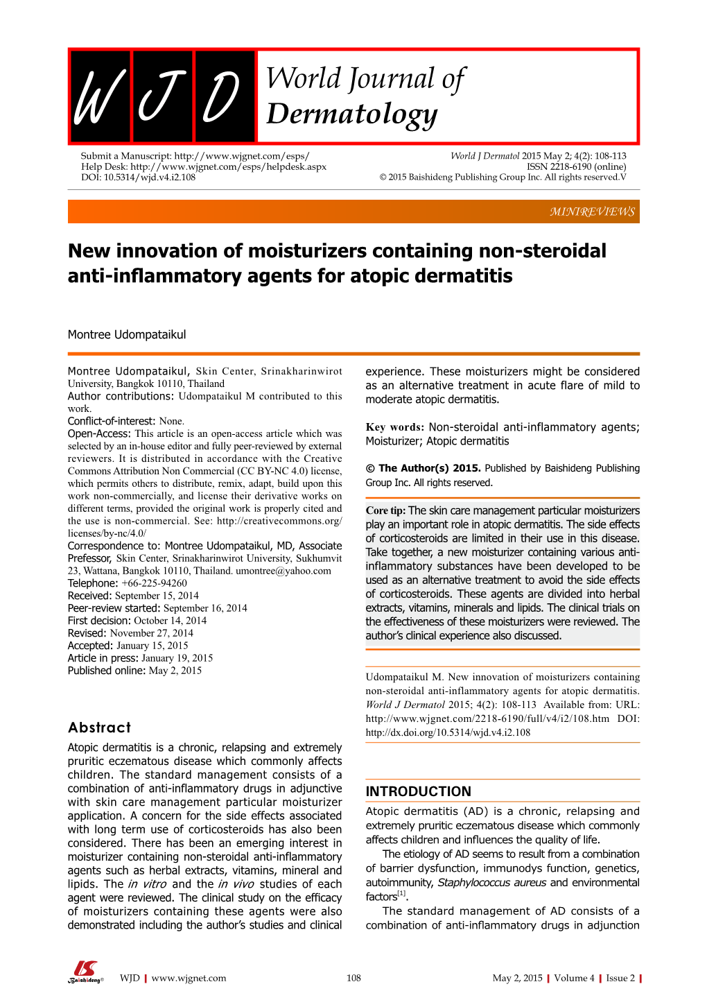 World Journal of Dermatology
