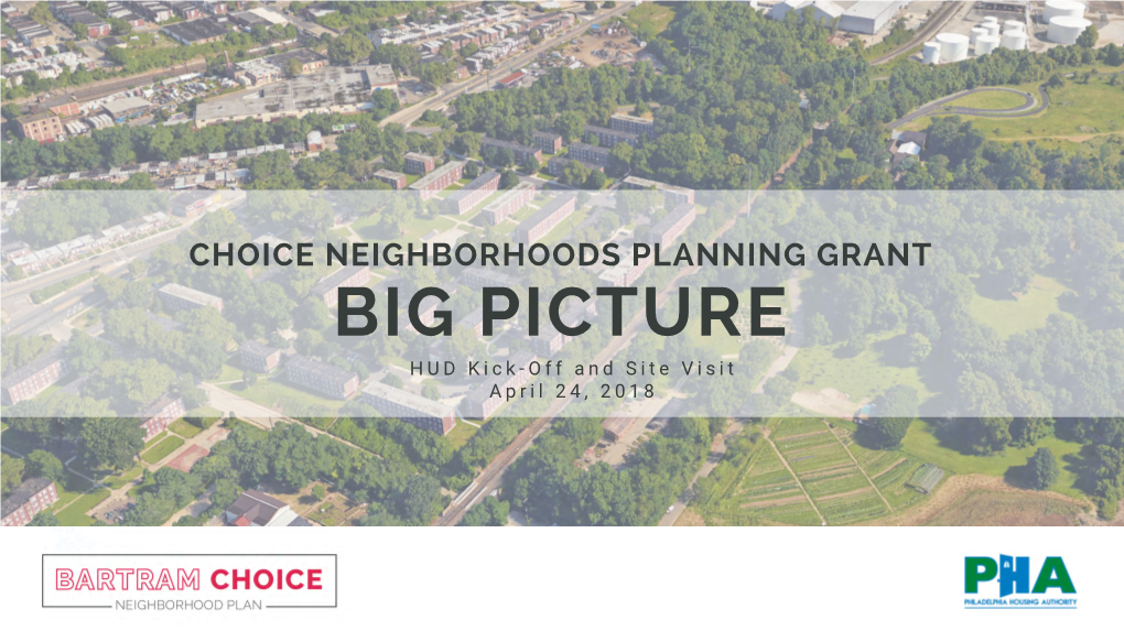 Big Picture and Orientation to City and Neighborhood