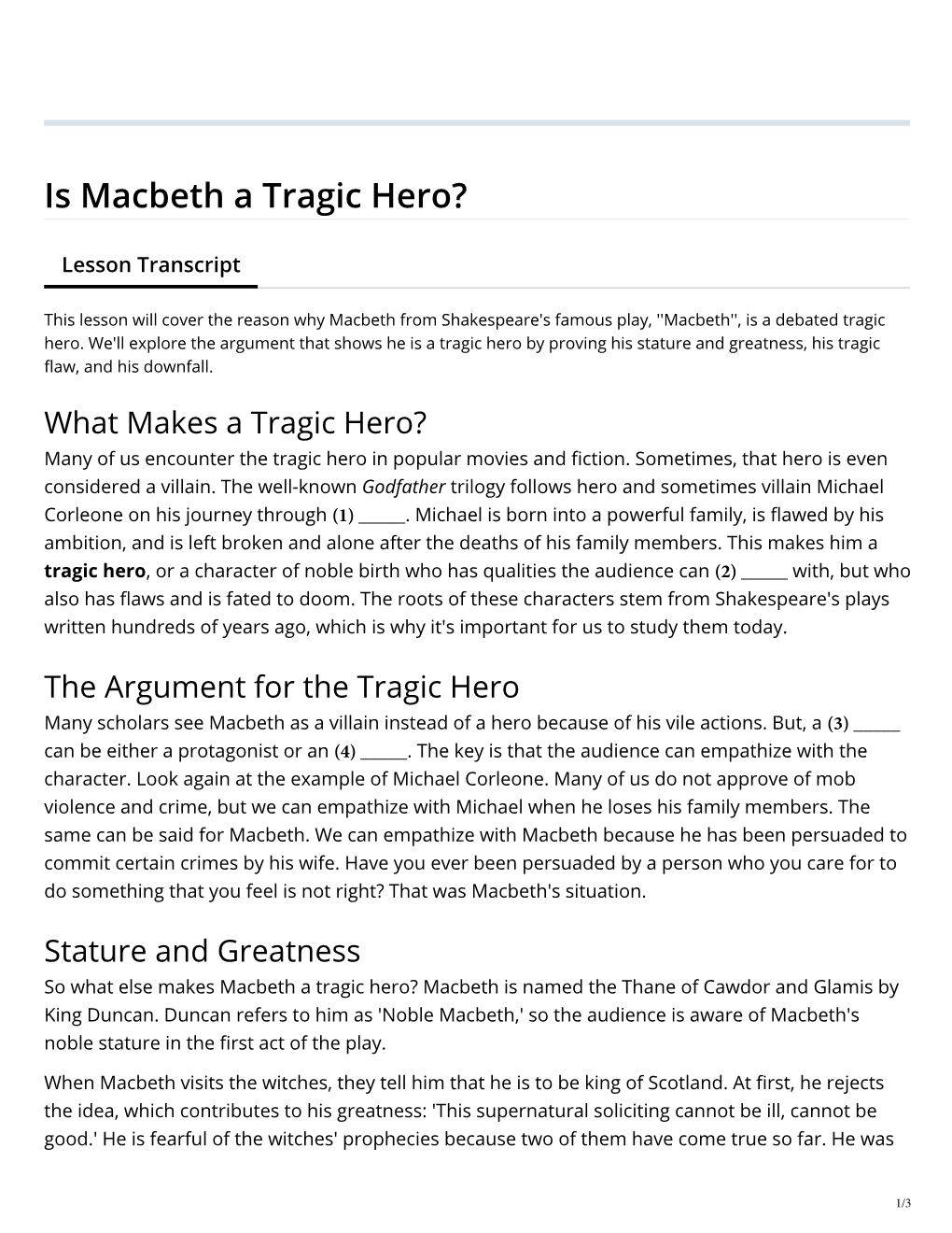 Is Macbeth a Tragic Hero?