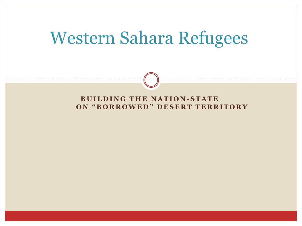 Western Sahara Refugees