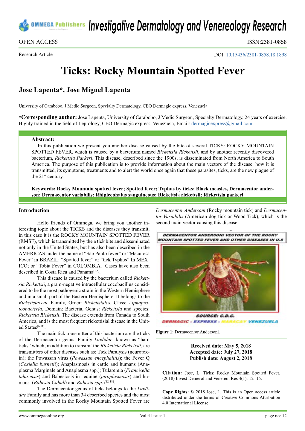 Rocky Mountain Spotted Fever