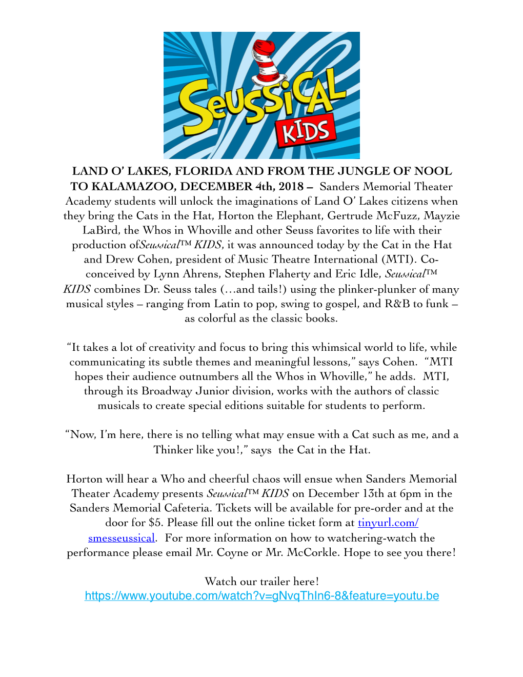 Seussical Info