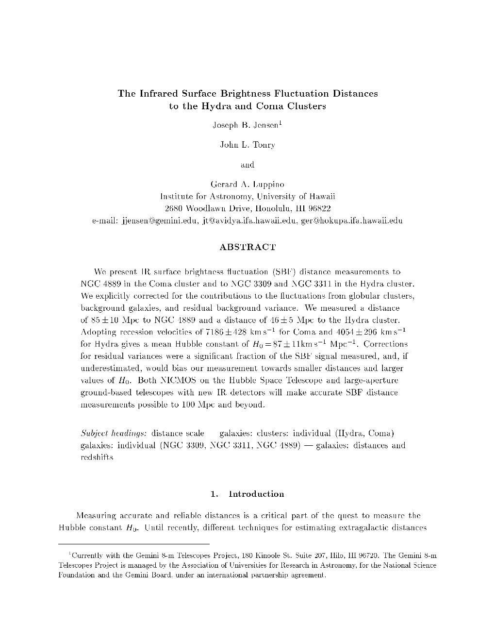 The Infrared Surface Brightness Fluctuation Distances to the Hydra