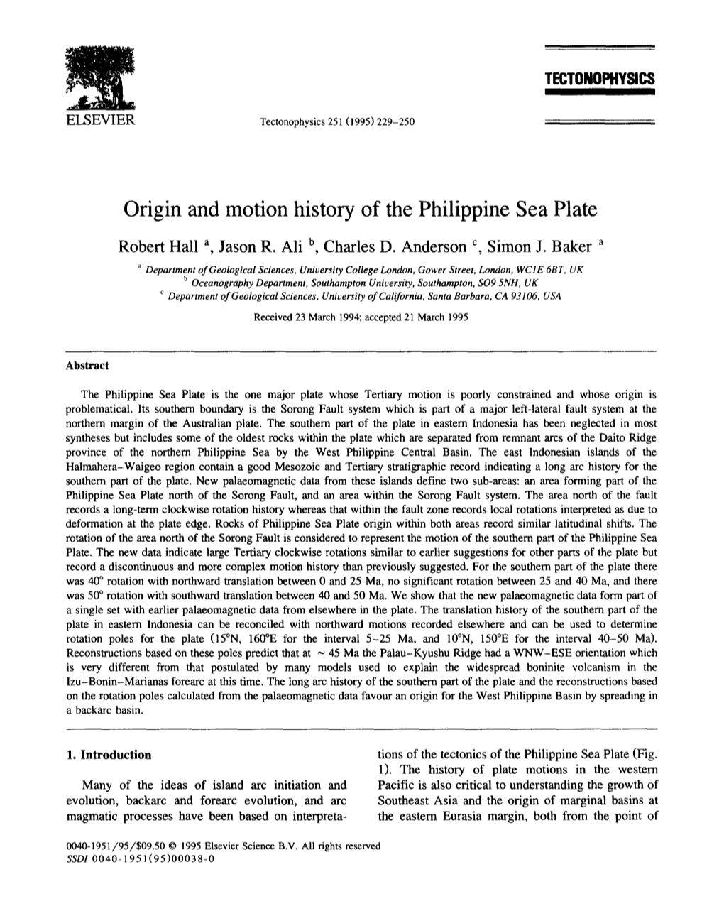 Hall Etal 1995 Philippine Sea Plate Tectonophysics.Pdf