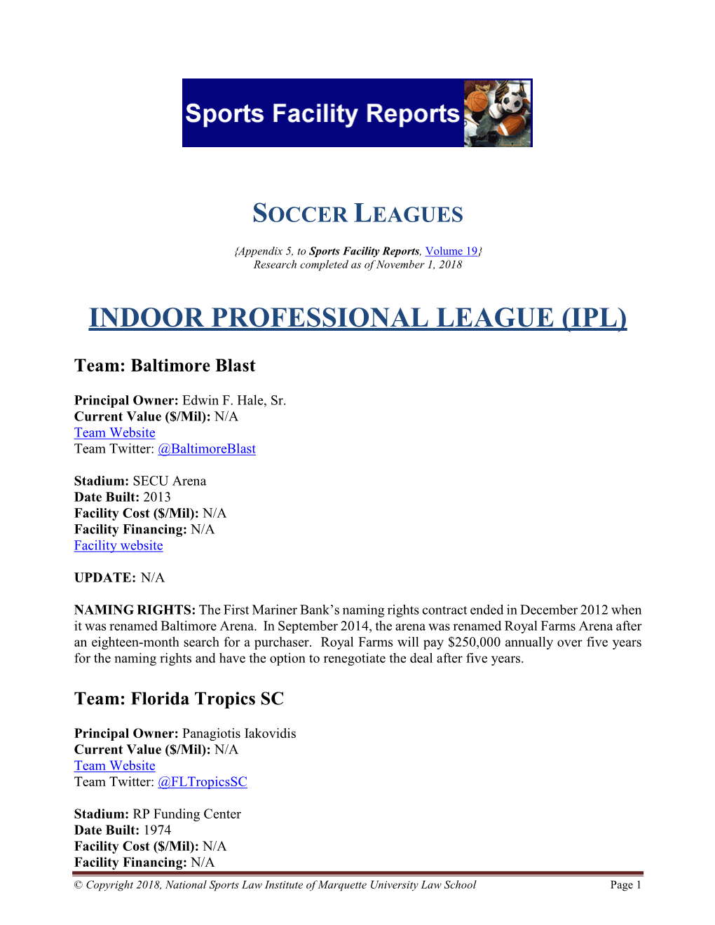 Indoor Professional League (Ipl)