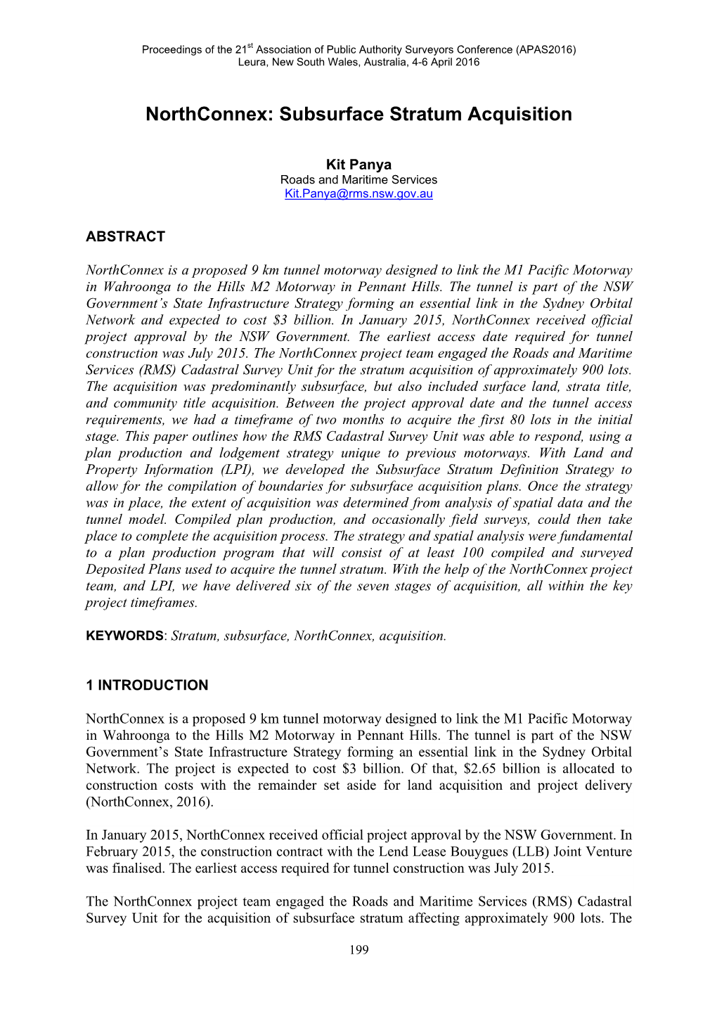 Northconnex: Subsurface Stratum Acquisition