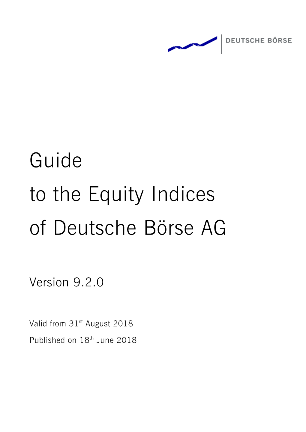 Guide to the Equity Indices of Deutsche Börse AG