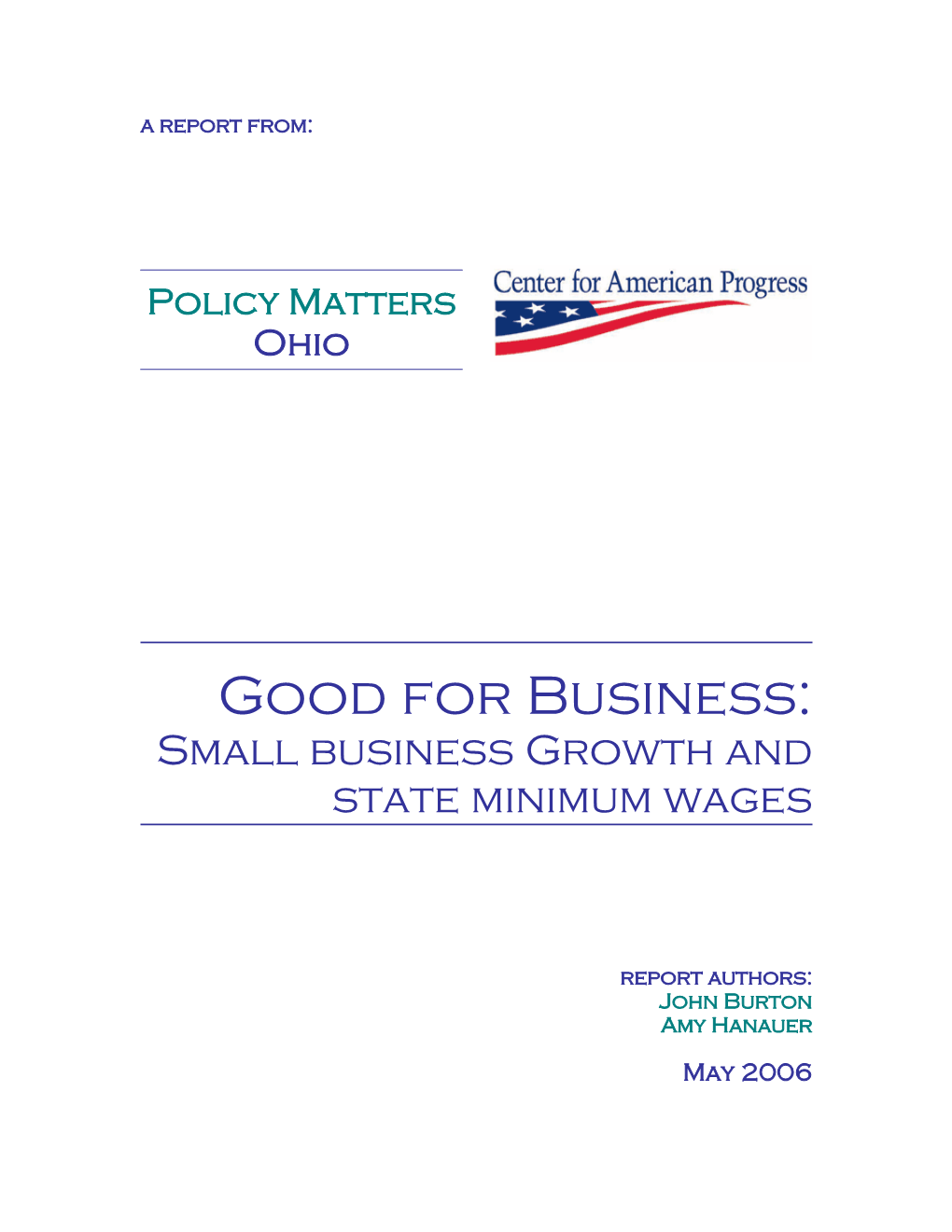 Small Business Growth and State Minimum Wages