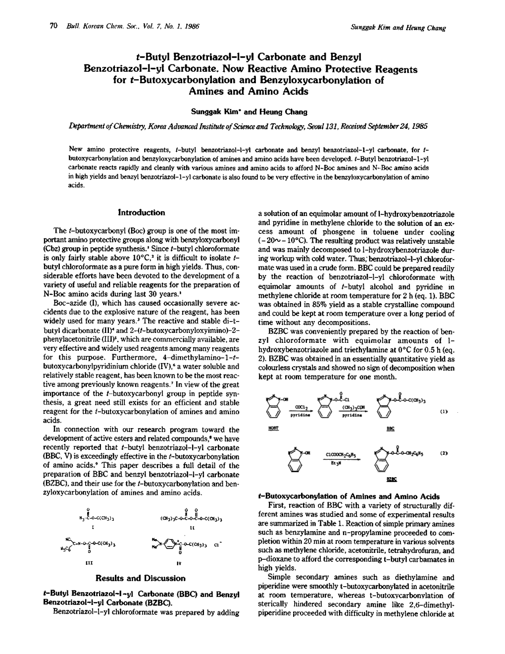 Carbonate and Benzyl Benzotriazol-L-Yl Carbonate. Now