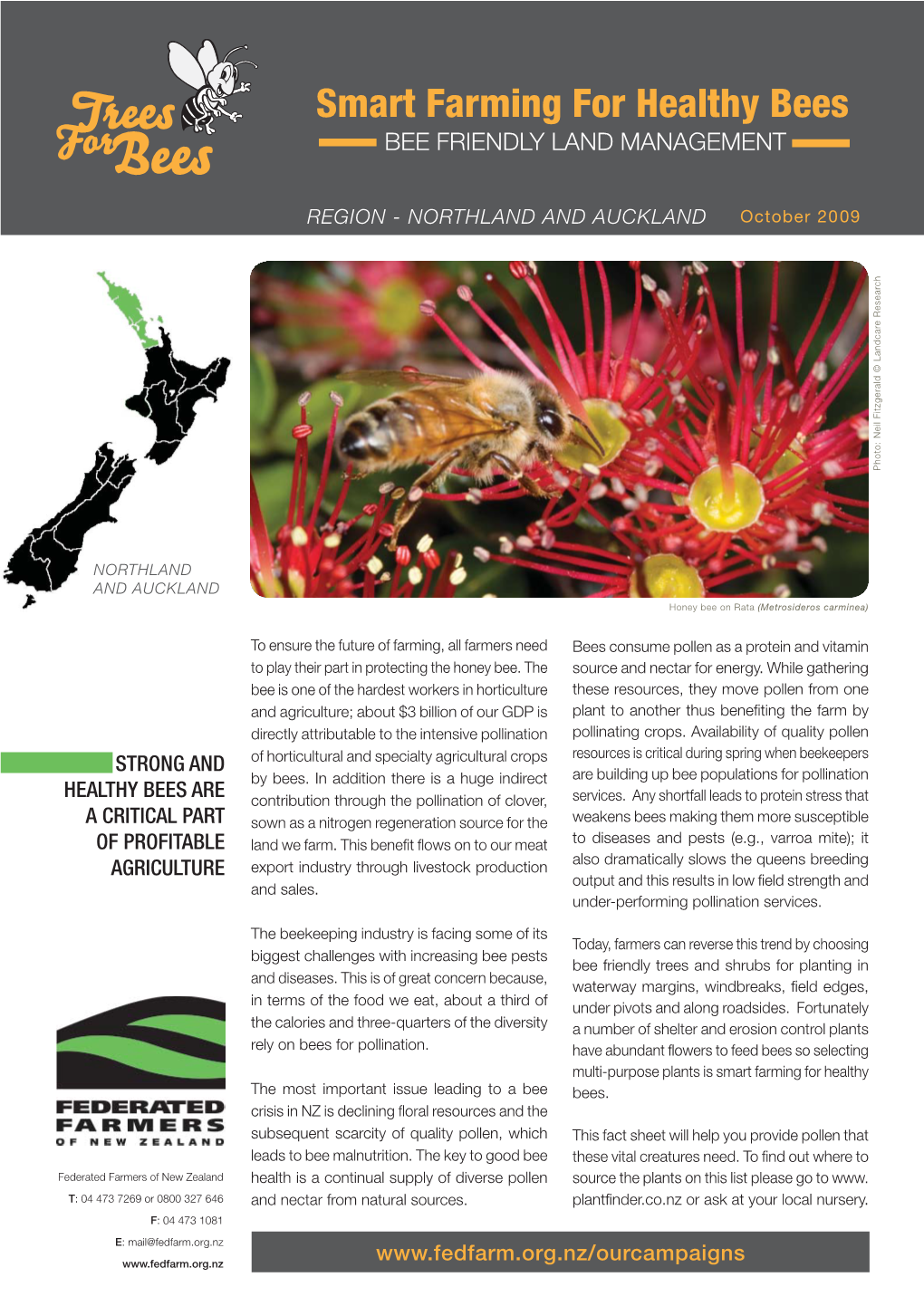 Northland and Auckland Planting Guide. Farmers Trees for Bees