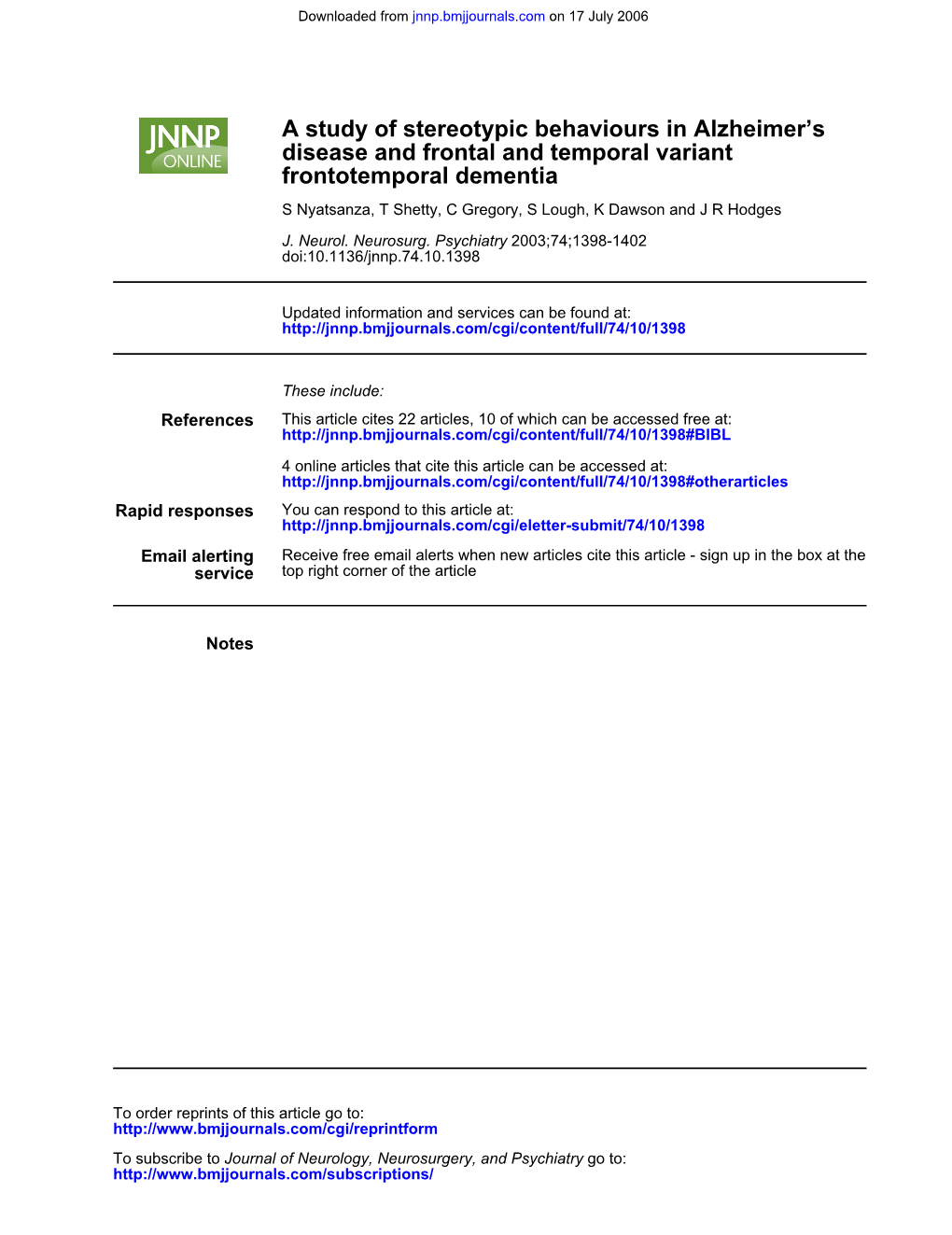 Frontotemporal Dementia Disease and Frontal and Temporal Variant a Study