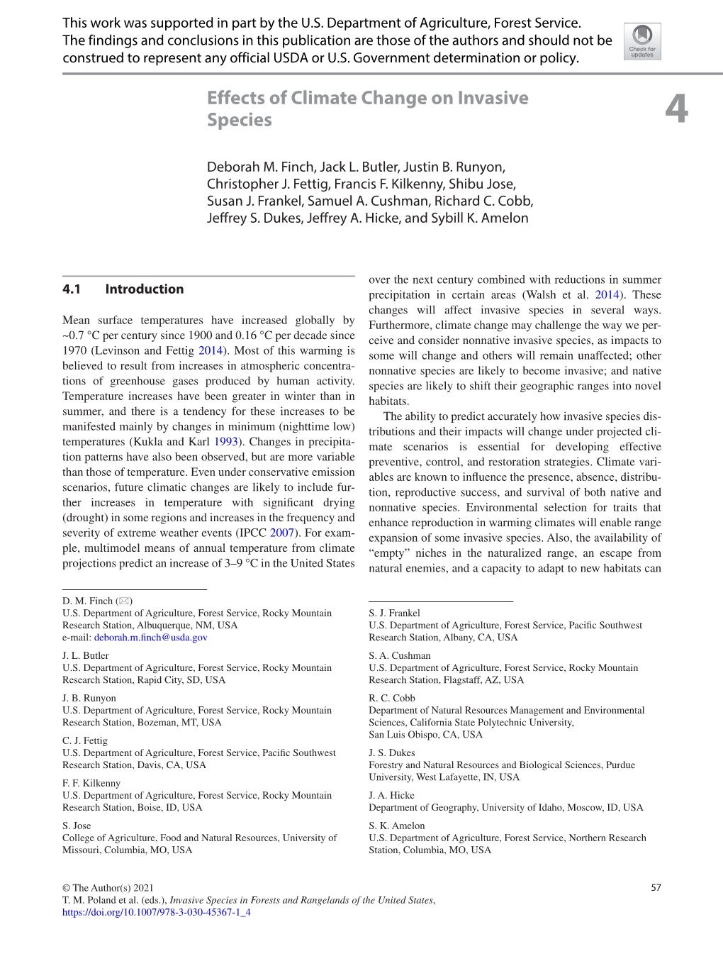 Effects of Climate Change on Invasive Species 4