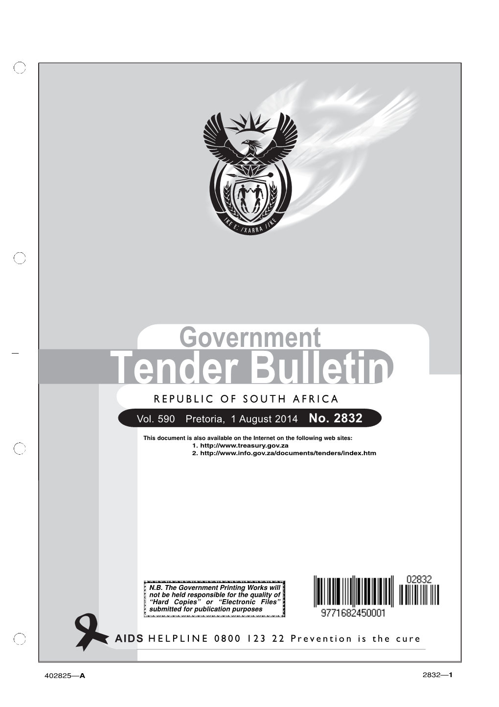 2832 1-8 Tenderbulletin