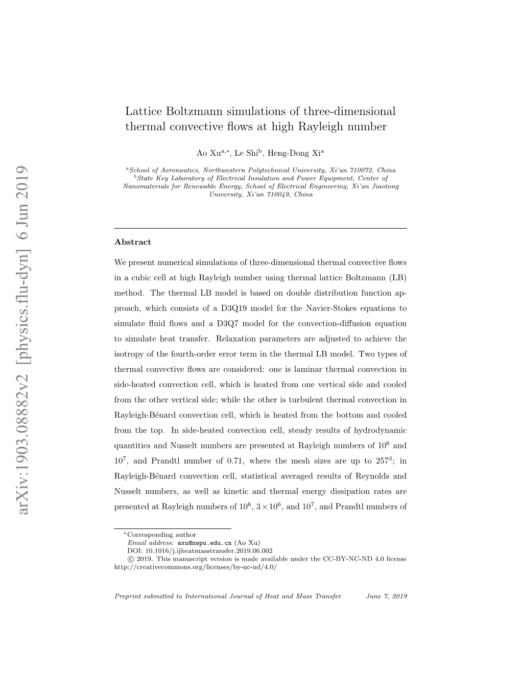 Arxiv:1903.08882V2 [Physics.Flu-Dyn] 6 Jun 2019