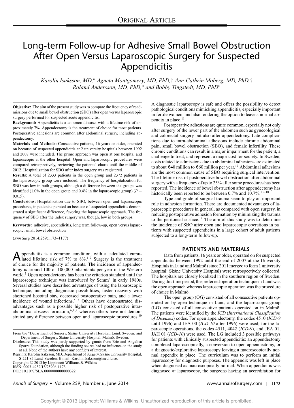 Long-Term Follow-Up for Adhesive Small Bowel Obstruction After Open