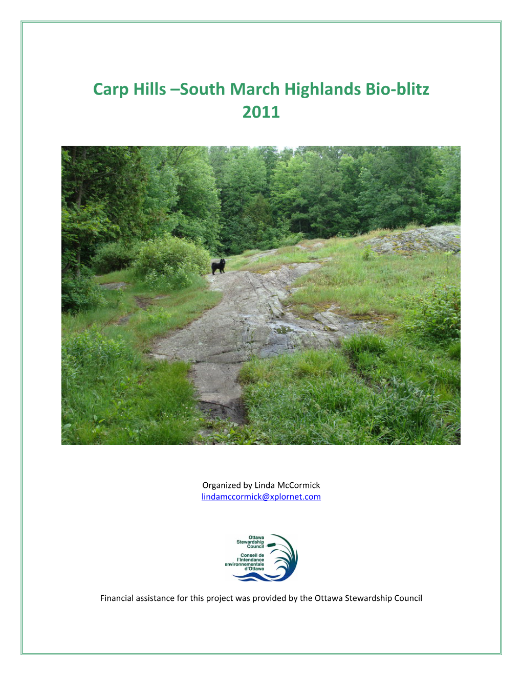 Carp Hills/South March Highlands Bio-Blitz 2011 (PDF)