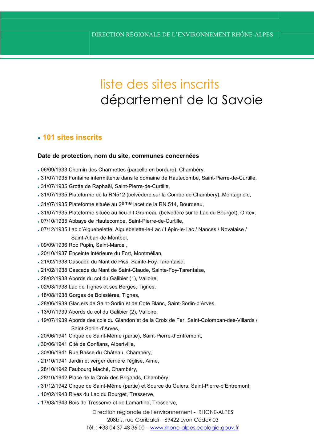 Savoie Sites Inscrits