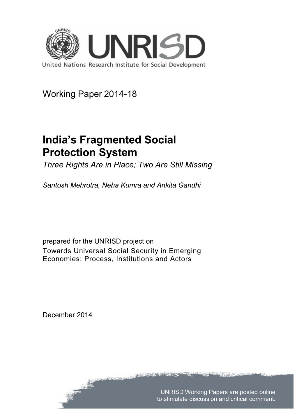 India's Fragmented Social Protection System