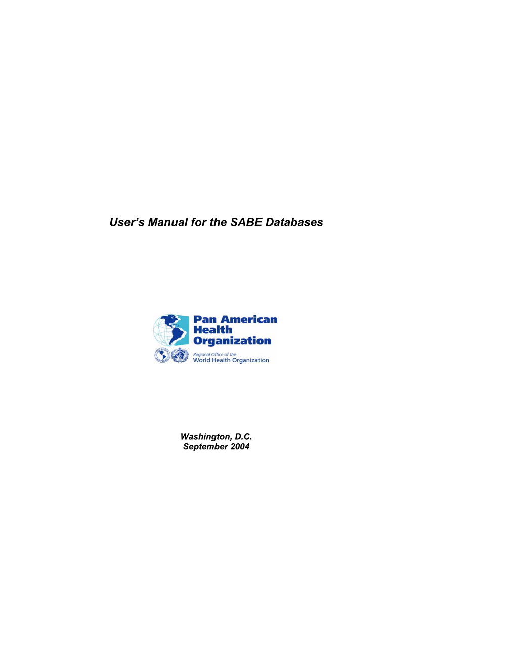 User's Manual for the SABE Databases