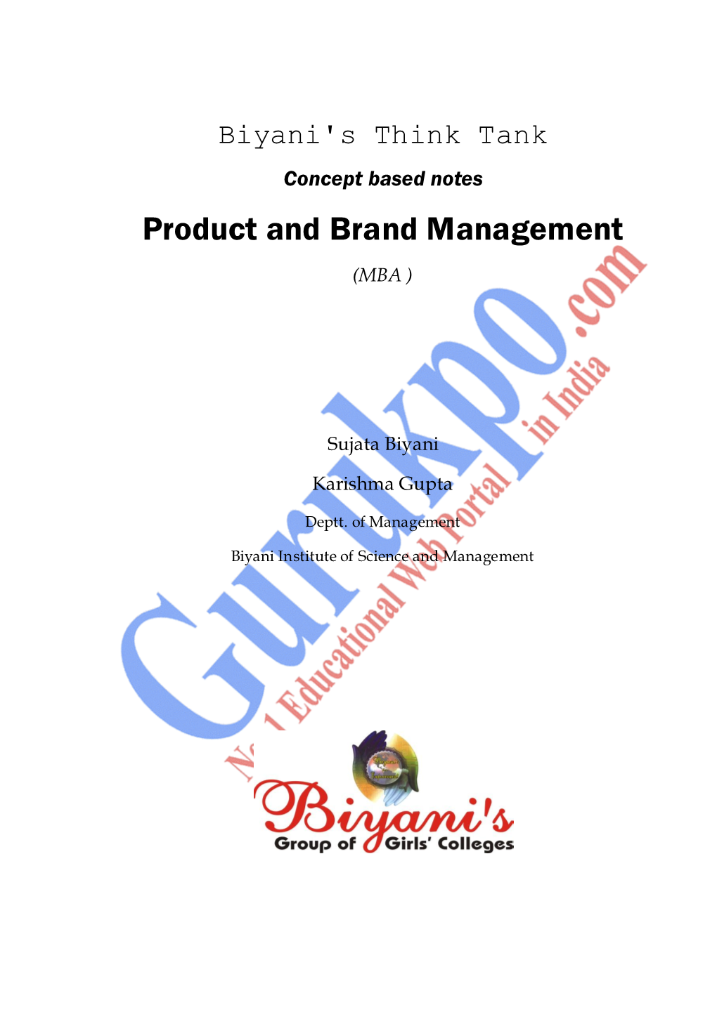 Product and Brand Management