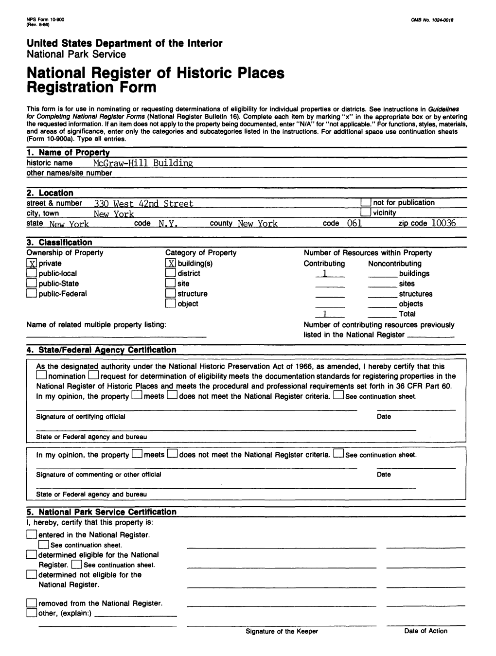 National Register of Historic Places Registration Form