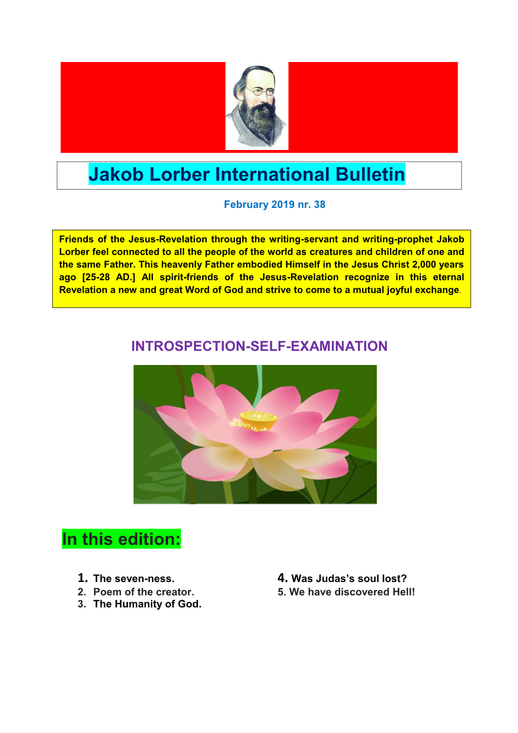 Jakob Lorber International Bulletin