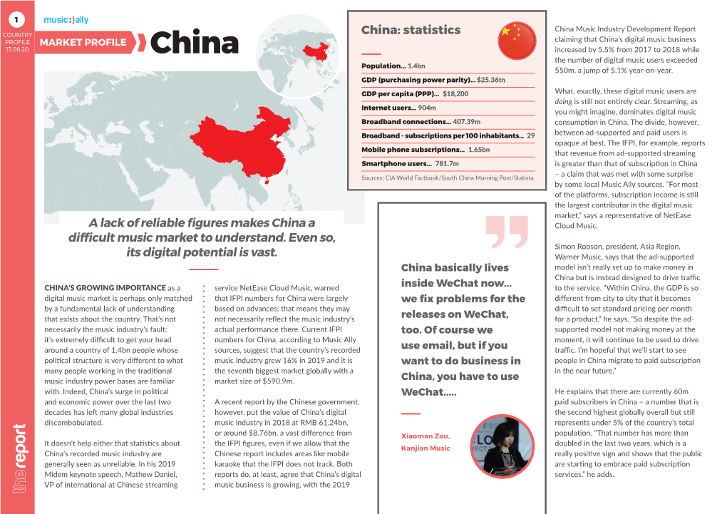 2020 China Country Profile