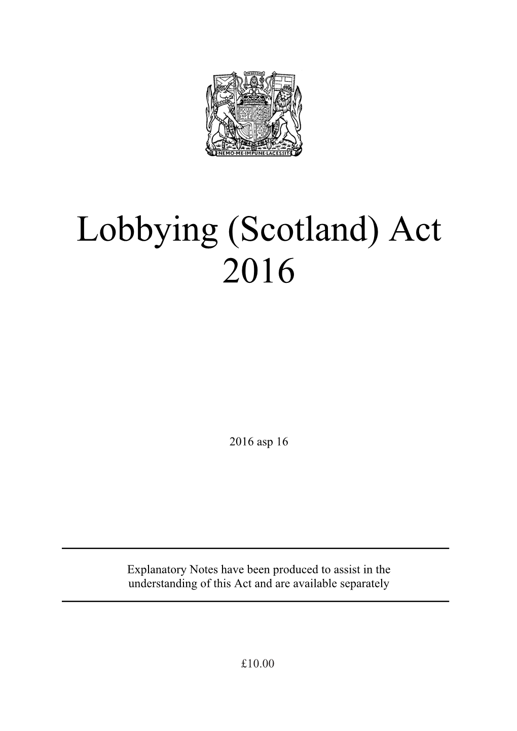 Lobbying (Scotland) Act 2016